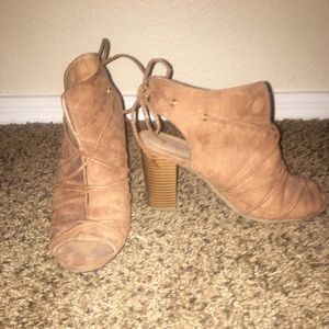 Tan Suede Block Heel